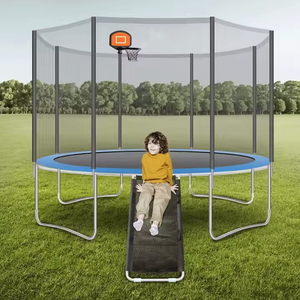 RIS R-TR-12 12ft 14ft Commercial Grade Foldable Fitness <strong>Trampoline</strong> Protective <strong>Net</strong> for Kids Adults Home Outdoor Use Steel Guard - Product Image 6