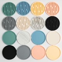 Tapis de table en silicone isolant et drainant, texture marbre, épais, style nordique, pour la maison, tapis de protection pour bols et tasses