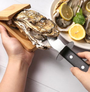 <span class=keywords><strong>Set</strong></span> Apri-Ostriche Professionale - Kit in Acciaio Inox con Supporto in Legno, Strumento Sicuro per Aprire Conchiglie di Frutti di Mare - Product Image 4