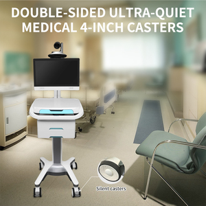 Sonka - Máquina de glicometro e tele-saúde, dispositivo médico com vídeo HD, carrinho médico de plástico com 2 gavetas, carrinho de plástico para telemedicina, coreano, T100 - Product Image 4