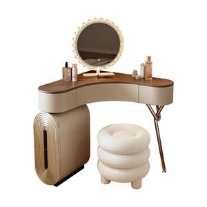 Meilleures Ventes Petite Coiffeuse d'Angle Moderne avec Miroir LED et Rangement Crème pour Maquillage, Meuble de Chambre pour Appartement - Product Image 6