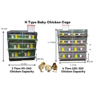 Bebek Brooder kafesleri iyi fiyat tavuk yetiştiriciliği pil H tipi kanatlı 3 Tier 90-320 kuşlar kapasite 30-40kg tavuk kafesi - Product Image 5