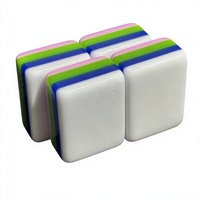 Mahjong Akrilik Warna-Warni Kustom untuk 4 Pemain, Hadiah Perusahaan, Logo Berwarna Penuh, Tahan Lama, Ramah Lingkungan, Desain Portabel