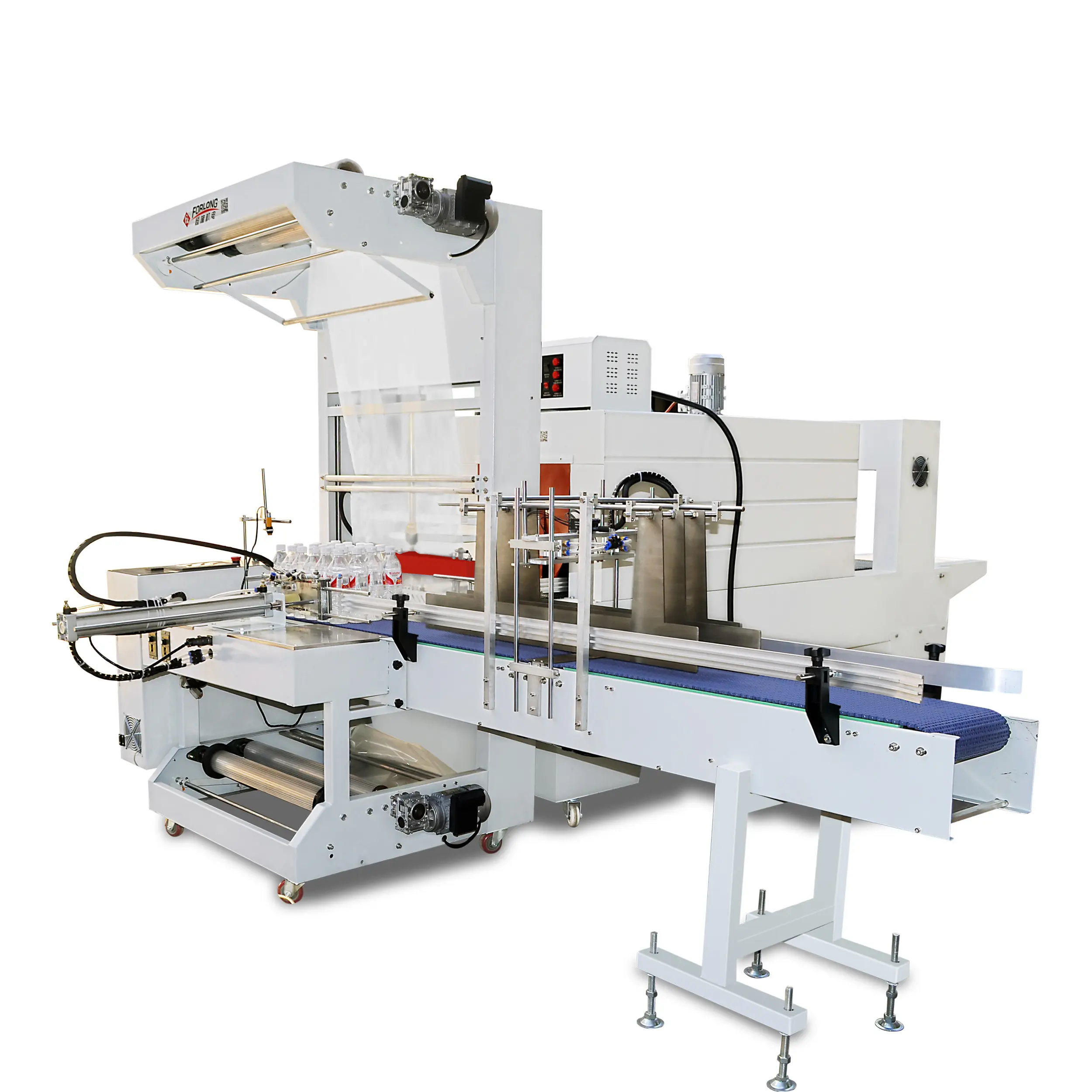 automatic bottle film wrapping and shrinking machine