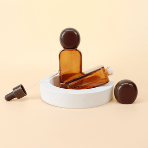 Customized brown glass bottle dropper bottle Essential oils aromatherapy cosmetics Container Empty with glass pipette - Product Image 2