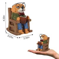 Décorations de jardin solaires, statues de chiens, figurines miniatures, accessoires de jardin féérique, lumières extérieures, ornements de jardin, pelouse, maison