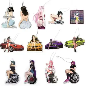 Parfum penyegar udara mobil dekorasi JDM kaca spion liontin ornamen gantung JK Anime gadis seks wanita untuk Aksesori otomatis