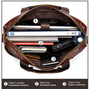 Maletín Portátil Impermeable de Cuero PU para Hombre, Personalizado de Fábrica, Gran Capacidad, para Laptop, Negocios, Oficina - Product Image 3