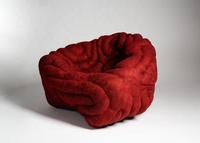 Fauteuil de détente moderne de luxe, tapisserie en tricot haut de gamme, apparence de rose, contemporain, nordique, salon, paresseux