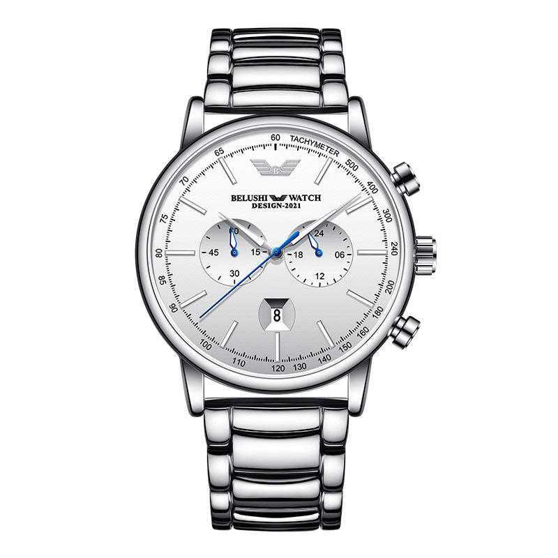 B- 581 Belt Push Pin Silver Case White Surface Silver Steel Belt