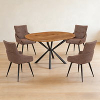 Table à manger extensible moderne en bois pour petits espaces, table avec pieds en métal, mobilier de restaurant