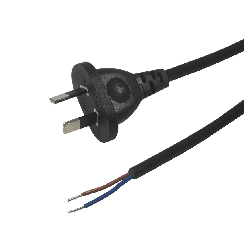 Australisches Kabel Iec Open End verzinnter australischer 2-poliger Stecker Standard-Wechselstrom-Verlängerung kabel zum Abisolieren und Verzinken
