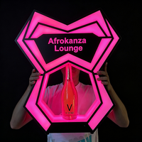 Présentoir de bouteille LED avec logo personnalisé, glorificateur de bouteille VIP en acrylique, rechargeable, télécommande, support lumineux pour bouteille de vin