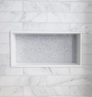 Niche de douche moderne en pierre synthétique super blanche, accessoires de salle de bain, niches pour mur de douche