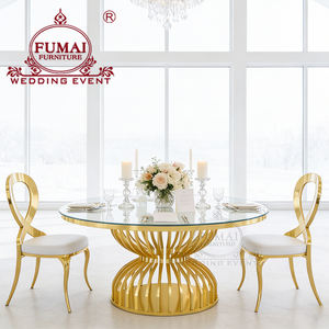 Party Outdoor Wedding Event Banquet Gold Stainless Steel Frame <b>Dining</b> <b>Chair</b> - Product Image 6