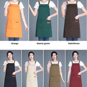Tabliers en toile imperméables et résistants à l'huile, de bonne qualité, sans manches, pour le jardinage, les fermes, les restaurants, les cuisines, les baristas - Product Image 1