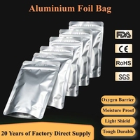 Aluminiumfolie staande zak met ritssluiting, voedselverzegelzak, hersluitbare ritssluiting houdt de versheid, perfect voor snacks, gedroogd vlees en fruit