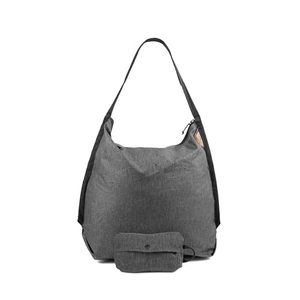 Sac de courses pliable anthracite avec fermeture éclair, ultra-léger, multi-usages, en tissu Ripstop auto-réparant, avec sangle en microfibre - Product Image 1