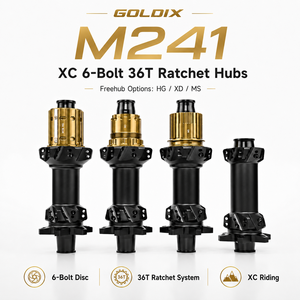 2026 GOLDIX M241 Buje de Aleación de Aluminio para MTB 24H 28H BOOST Logotipo Personalizado Ratchet 36T Freno de Disco de 6 Tornillos Radios Rectos para HG/MS/XD - Product Image 1