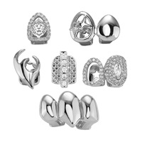 Nouveau Grillz Papillon en Zircon Cubique, Laiton Plaqué Or 18K, Style Hip Hop Iced Out, Bijou de Bouche pour Dents, Vente en Gros