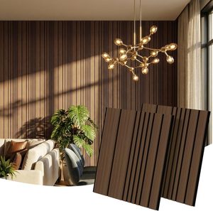 Panneaux muraux 3D insonorisants en bois, panneaux acoustiques absorbants le son, panneaux muraux acoustiques en bois à lattes pour chambre à coucher et salon - Product Image 1