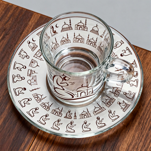 Set di 12 Tazze <span class=keywords><strong>da</strong></span> Tè e Piattini in Stile Arabo con Decalcomanie Fatte a Mano, Set di Tazze <span class=keywords><strong>da</strong></span> Tè e Caffè Turche - Product Image 6