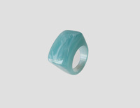 Bague tendance en résine transparente à motif marbré irrégulier, bague carrée épaisse en résine pour femme, bijou élégant, cadeau