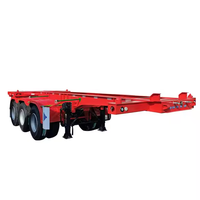 Semi-remorque plateau squelette pour transport de conteneurs 20FT 40FT, châssis en fer, capacité 25001-30000kg