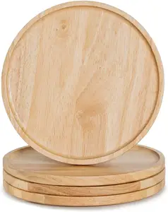 Fast Food Bamboo Round vassoio da portata piatto piatto in legno di pino Soild in legno Party Euro stoviglie in legno piatti