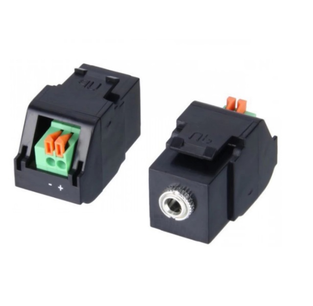 3.5mm Mono Audio Keystone Jack Insert, 1/8 Inch Mono Mini Phone Plug, Snap-in Module for Wall Plate Panel, PA System, Intercom