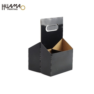 Sturdy Corrugated Paper <b>box</b> 4/6 Pack <b>Bottle</b> Carrier Portable Handle Drink <b>Box</b> For Beer Soda Water Coffee - Product Image 3