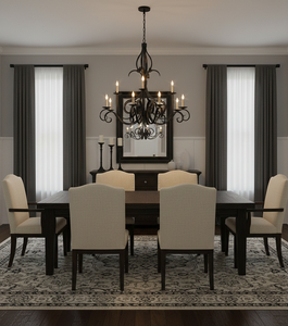 <span class=keywords><strong>Lustre</strong></span> vintage en <span class=keywords><strong>fer</strong></span> forgé noir, style villa espagnole, avec plusieurs bras, LED, rustique, grande lampe suspendue décorative - Product Image 2