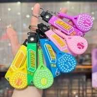 Porte-clés PVC 2D personnalisé souple, motif pagaie de pickleball mignonne, idéal pour sac de sport, promotion événementielle ou cadeau