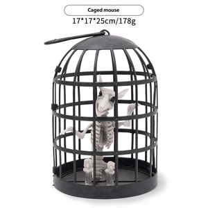 Decoraciones de Halloween de Esqueletos Horripilantes Transfronterizas, Adornos de Animales Simulados, Arreglo para Bares y Casas Encantadas, Jaula de Ratas GGK9J9U - Product Image 2