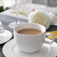 Tasse à café et soucoupe en céramique en porcelaine PT, blanche, tasses à café de restauration, bol à soupe, tasse à café en céramique