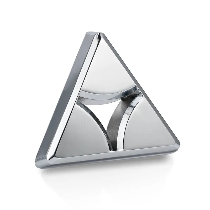 Custom Triangle Shaped Corporate Logo Die Cast Metal Paperweight