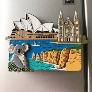 Máy làm nam châm tủ lạnh bằng kim loại thiết kế Art Deco có logo tùy chỉnh, kèm nhãn dán hình dạng tùy chỉnh làm quà lưu niệm trang trí nhà cửa & quà tặng du lịch - Product Image 3