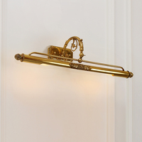 Applique murale en laiton antique de luxe de style médiéval français, luminaire pour coiffeuse, salle de bain, miroir vintage