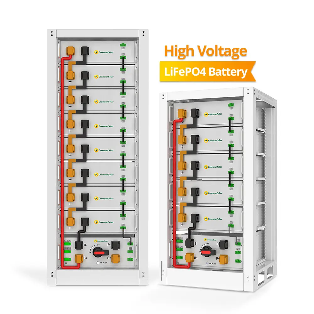 Greensun Solar Energy Storage Lithium Battery 48V 51.2V 100AH 200AH 280AH HV System with BMS Inside