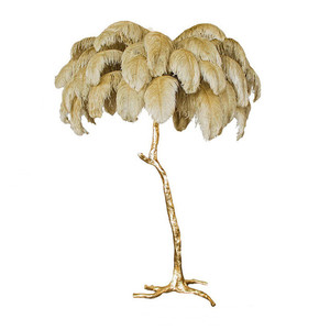 Lámpara de Pie Nórdica con <span class=keywords><strong>Plumas</strong></span> de Avestruz, Base de Cobre, Iluminación Interior Moderna, Decoración para el Hogar, Luces de Pie con <span class=keywords><strong>Plumas</strong></span> de Avestruz - Product Image 5