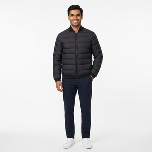 Abrigo de invierno ligero para hombre personalizado al por mayor, chaqueta acolchada, chaquetas bomber acolchadas informales a la moda para exteriores - Product Image 1
