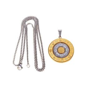 Collier Amulette <span class=keywords><strong>Bouddha</strong></span> et Signe Astrologique en Acier Inoxydable Plaqué Or 18K Étanche Porte-Bonheur - Product Image 5