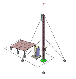 40フィートのヒンジ式伸縮クランクアップアンテナタワー、通信高速展開4Gセルタワー伸縮マスト - Product Image 1