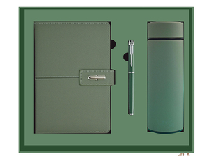 Customized A5 <b>Notebook</b> and Thermos Cup Gift Box <b>Set</b> for Company Logo and University Graduation Souvenirs Leather Cover - Product Image 2