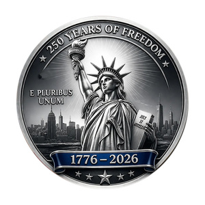 Moneda Conmemorativa del 250 Aniversario del <span class=keywords><strong>Espíritu</strong></span> de la Libertad Americana, Artesanía Metálica con Elementos del Horizonte de Nueva York, Regalo Conmemorativo - Product Image 2