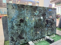 Dalle de marbre bleu Labrador de luxe, pierre naturelle irisée pour la décoration intérieure haut de gamme, revêtement mural personnalisable