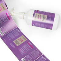 Étiquettes personnalisées de luxe pour sérum, cosmétiques imperméables, logo métallique violet, autocollant pour soins de la peau, flacon de lotion, étiquettes d'emballage BOPP