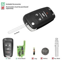 Xhorse-mando a distancia XNBU01EN, llave inalámbrica con tapa, 4 botones, versión en inglés