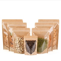 Sachet Doypack PE auto-scellant transparent personnalisable et recyclable, avec fermeture éclair, en papier kraft Yin Yang, pour aliments et aliments pour animaux – Vente chaude