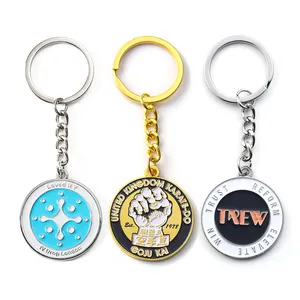 Manufacturer Metal Keychain Promotional Metal Soft Hard Enamel Keychains Key Chain Custom Logo 3D 2D Keyrings Keychain With Free Design